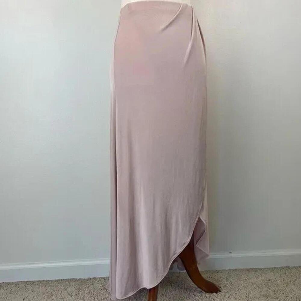 Free People Silk Wrap MIDI Skirt Dusty Pink Dress Small NWT